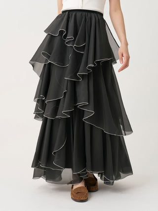 Volume Ruffle Tiered Skirt