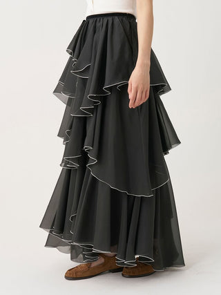 Volume Ruffle Tiered Skirt