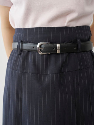 Belted Pleated Maxi Skirt