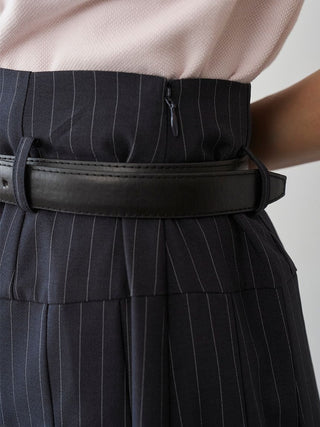Belted Pleated Maxi Skirt