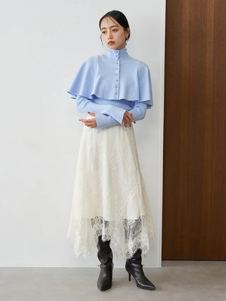 Irregular Hem Lace Skirt