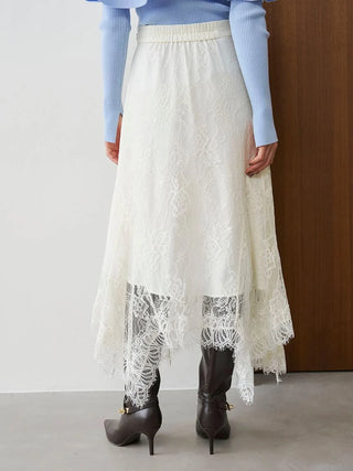 Irregular Hem Lace Skirt