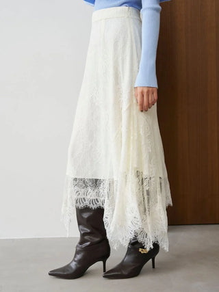 Irregular Hem Lace Skirt