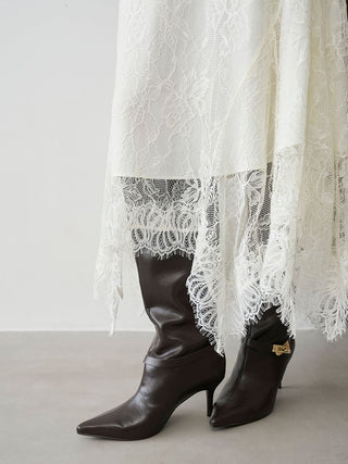 Irregular Hem Lace Skirt