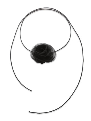  Sheer Flower  Choker Necklace in Black a Premium Women's Fashionable Necklace at SNIDEL USA
