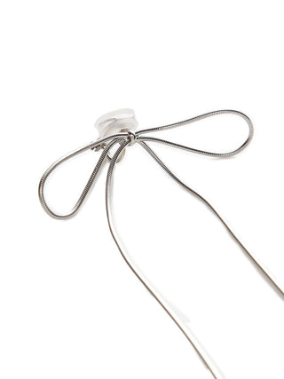 Ribbon Earrings in SILVER, Premium Women's Fashionable Earings at SNIDEL USA