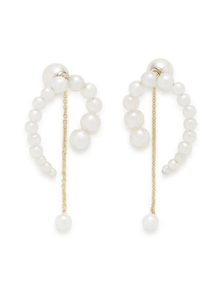 Pearl Variegated Earrings in style C, Premium Women's Fashionable Earrings at SNIDEL USA.