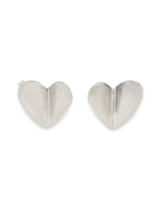 Heart Plate Pierced Earrings in SILVER, Premium Women's Fashionable Earings at SNIDEL USA.