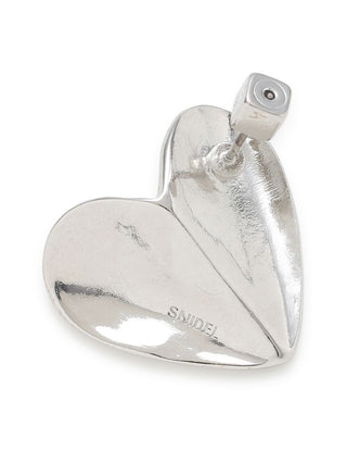 Heart Plate Pierced Earrings in SILVER, Premium Women's Fashionable Earings at SNIDEL USA.