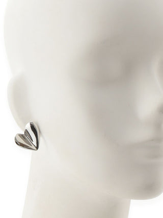 Heart Plate Pierced Earrings in SILVER, Premium Women's Fashionable Earings at SNIDEL USA.