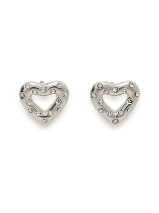 Petite Heart Earrings in SILVER, Premium Women's Fashionable Earrings at SNIDEL USA.