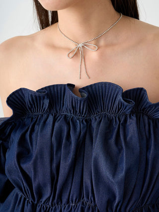 Variety Ribbon Necklace in SILVER, Premium Women's Fashionable Necklace at SNIDEL USA.