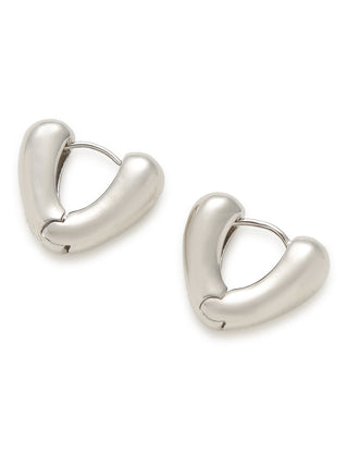 Volume Heart Earrings in Silver, Premium Women's Fashionable Earrings at SNIDEL USA