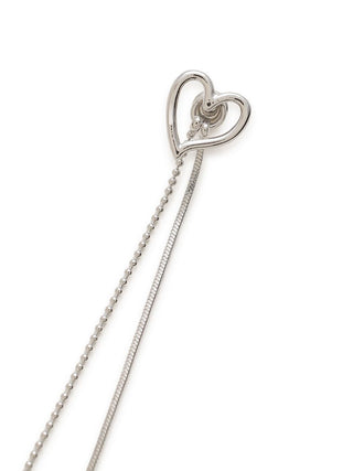 Heart Long Earrings in Silver, Premium Women's Fashionable Earrings at SNIDEL USA