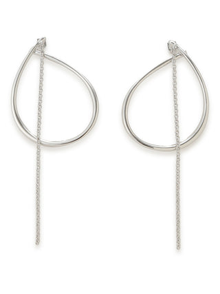 Hoop Chain Pierced Earrings in Silver, Premium Women's Fashionable Necklace at SNIDEL USA