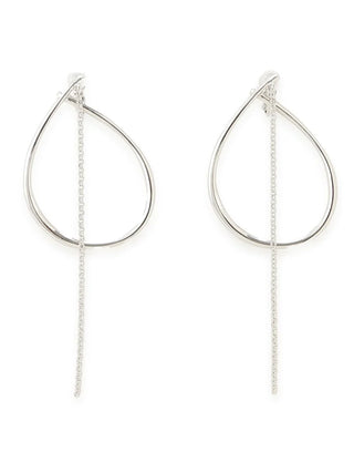 Hoop Chain Earrings in Silver, Premium Women's Fashionable Necklace at SNIDEL USA