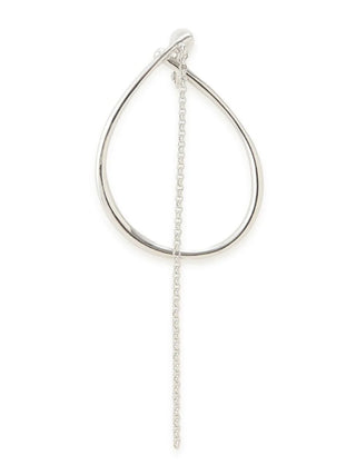 Hoop Chain Earrings in Silver, Premium Women's Fashionable Necklace at SNIDEL USA