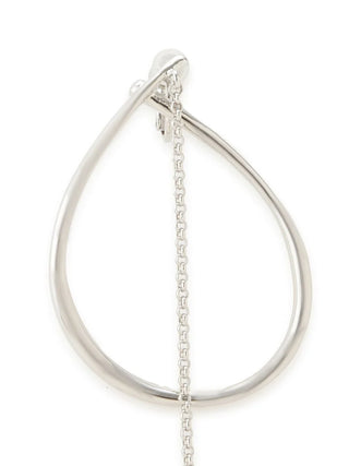 Hoop Chain Earrings in Silver, Premium Women's Fashionable Necklace at SNIDEL USA