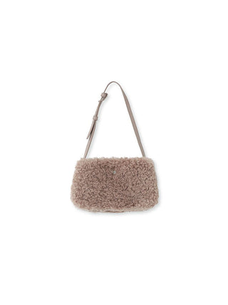  Faux Fur Shoulder Bag in mocha, Luxury Collection of Fashionable & Trendy Women's Bags at SNIDEL USA