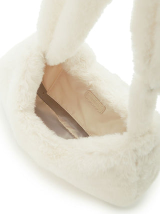 one shoulder fur bag in Ivory, at SNIDEL USA