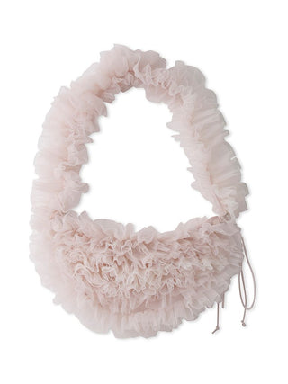 Ruffle Hobo Bag in Pink, Premium Women's Fashionable Bags, Pouches at SNIDEL USA.