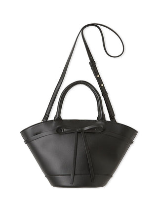 Bow Accent  Leather Tote in BLACK, Premium Women's Fashionable Bags, Pouches at SNIDEL USA.