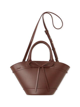 Bow Accent  Leather Tote in WINE, Premium Women's Fashionable Bags, Pouches at SNIDEL USA.