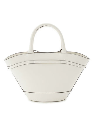 Bow Accent  Leather Tote in WHITE, Premium Women's Fashionable Bags, Pouches at SNIDEL USA.