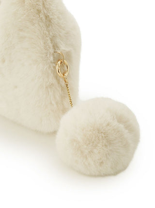 Luxury Faux Fur Mini Crossbody Bag in Ivory, Premium Women's Fashionable Bags, Pouches at SNIDEL USA