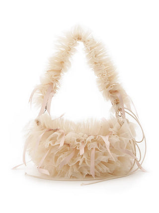 Tulle Ribbon Bag brown color