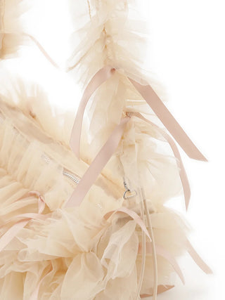 Brown Tulle Ribbon Bag Close up