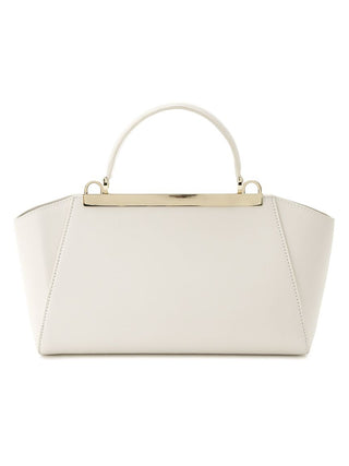 Classic Top-Handle Vintage-Inspired Leather Chain Bag in Ivory, Premium Women's Fashionable Bags, Pouches at SNIDEL USA