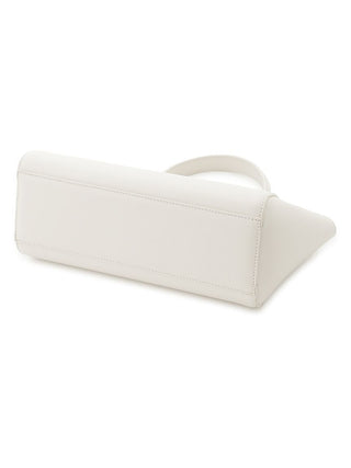 Classic Top-Handle Vintage-Inspired Leather Chain Bag in Ivory, Premium Women's Fashionable Bags, Pouches at SNIDEL USA