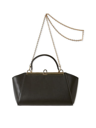 Classic Top-Handle Vintage-Inspired Leather Chain Bag in Mocha, Premium Women's Fashionable Bags, Pouches at SNIDEL USA