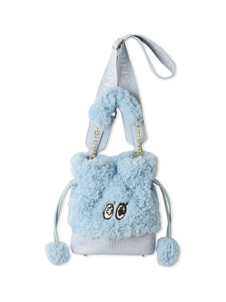 SNaMON Fluffy Faux Fur Shoulder Bag in Blue, Premium Women's Fashionable Bags, Pouches at SNIDEL USA