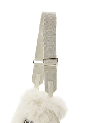 SNaMON Fluffy Faux Fur Shoulder Bag in Ivory, Premium Women's Fashionable Bags, Pouches at SNIDEL USA