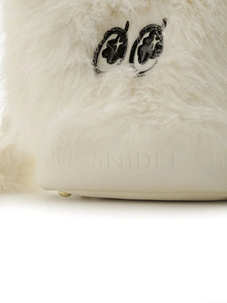 SNaMON Fluffy Faux Fur Shoulder Bag in Ivory, Premium Women's Fashionable Bags, Pouches at SNIDEL USA