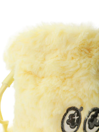 SNaMON Fluffy Faux Fur Shoulder Bag in Yellow, Premium Women's Fashionable Bags, Pouches at SNIDEL USA