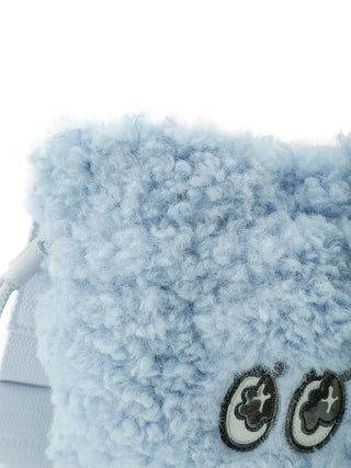 SNaMON Fluffy Faux Fur Shoulder Bag in Blue, Premium Women's Fashionable Bags, Pouches at SNIDEL USA