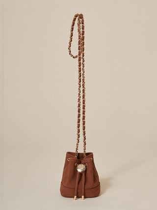 Slide Metal Mini Pochette in BROWN, Premium Women's Fashionable Bags, Pouches at SNIDEL USA.