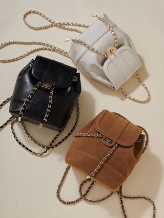 Chic Mini Backpack with Chain Straps