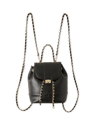 Chic Mini Backpack with Chain Straps in BLACK, Premium Women's Fashionable Bags, Pouches at SNIDEL USA.