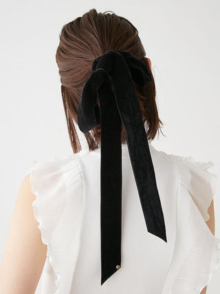 Velour Ribbon Elastic Hair Ties　