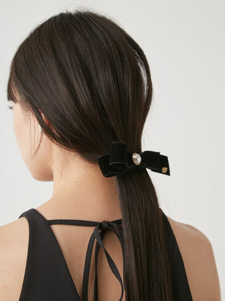 Ribbon Barrette in black, Premium Women's Hair Accessories at SNIDEL USA.