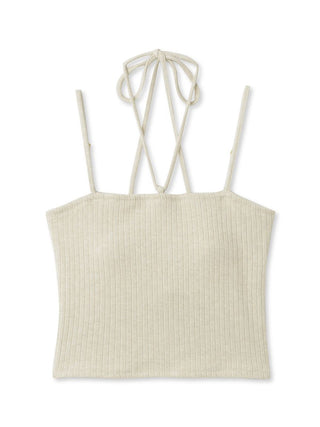 Variety Strap Ribbed Crop Top in Ivory, Premium Fashionable Women's Tops Collection at SNIDEL USA.