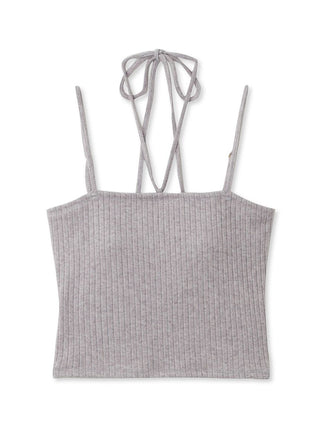 Variety Strap Ribbed Crop Top in Gray, Premium Fashionable Women's Tops Collection at SNIDEL USA.