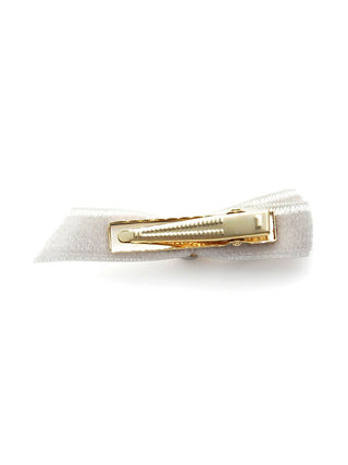 Mini Ribbon Hair Pin Set in ivory, Premium Women's Hair Accessories at SNIDEL USA.