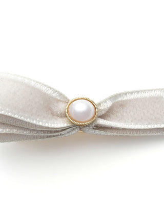 Mini Ribbon Hair Pin Set in ivory, Premium Women's Hair Accessories at SNIDEL USA.