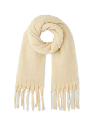 Fuzzy Oversized Scarf in Yellow, Premium Women's Knitwear at SNIDEL USA