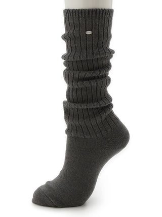 Mid-Calf Ribbed Knit Slouch Socks